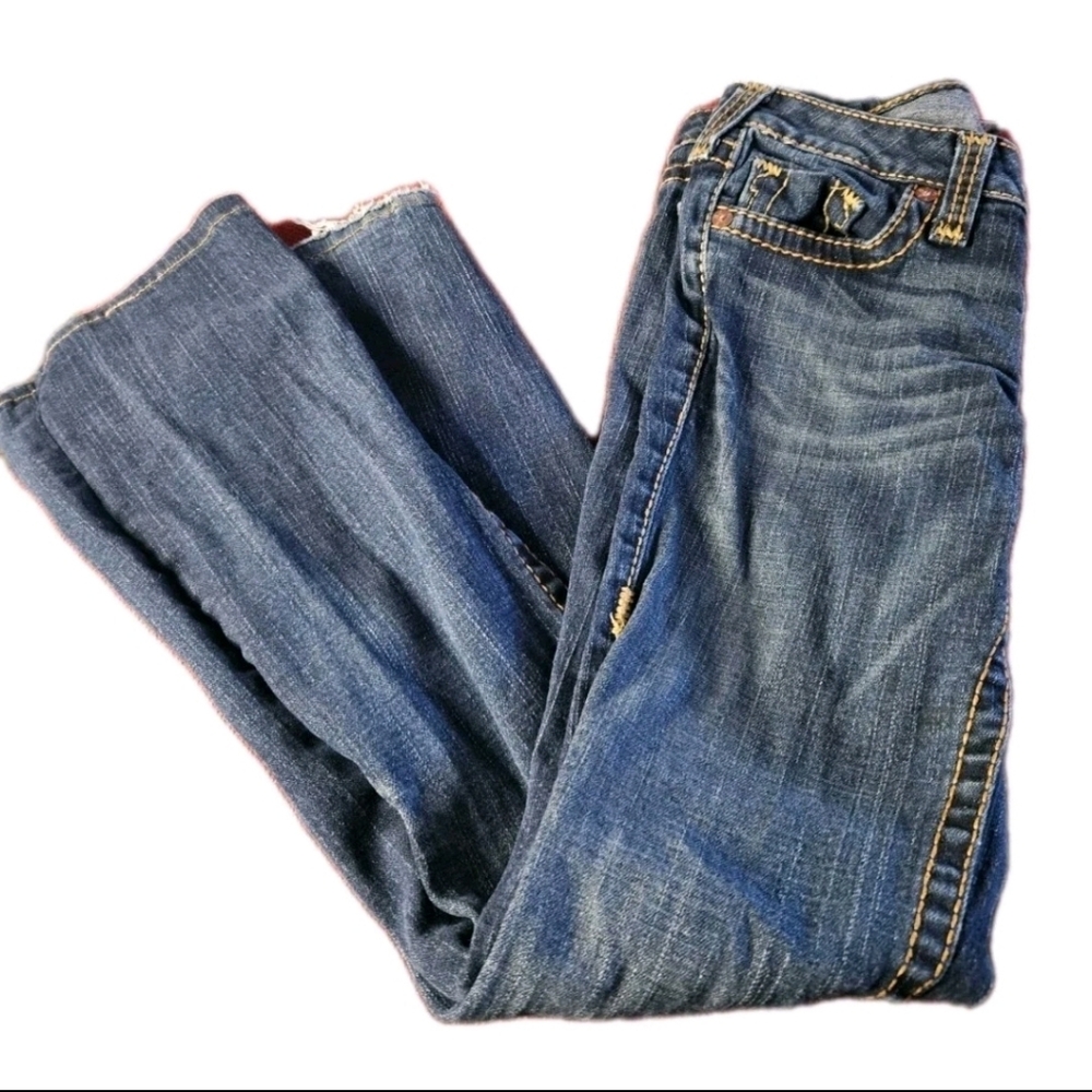 True Religion Size 28 Gina World Tour Blue 90s Fit Straight Leg Jeans